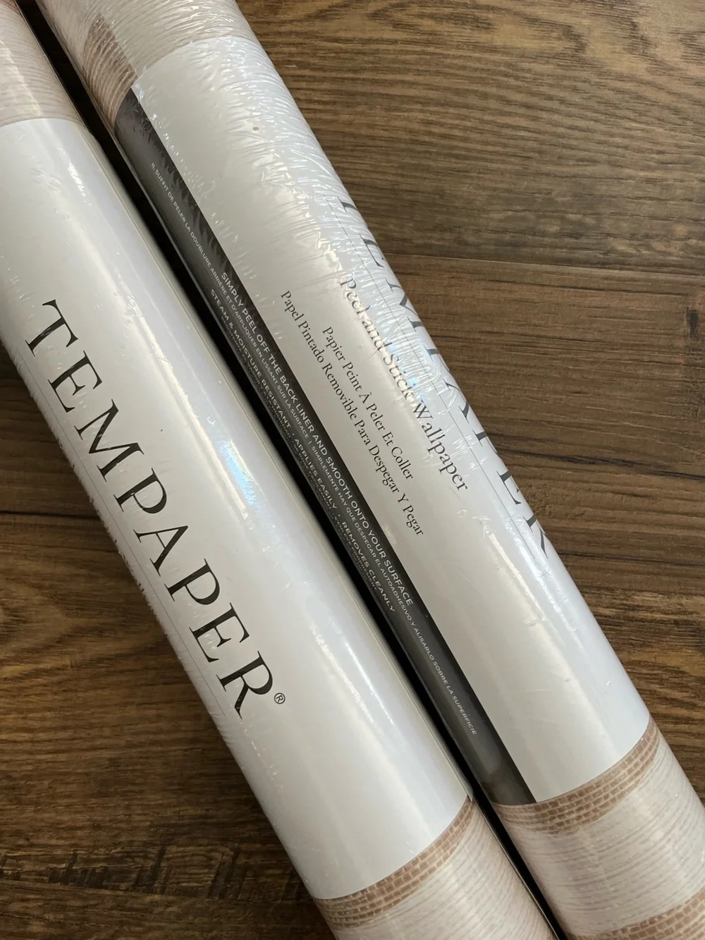 NWT TEMPAPER & Co Faux Grasscloth Geo Peel & Stick Wallpaper 2 Dbl Rolls GG5003